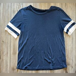 Jodifl top with striped sleeves size Medium